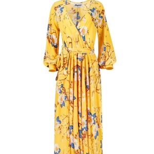 Floral Yellow Maxi Dress